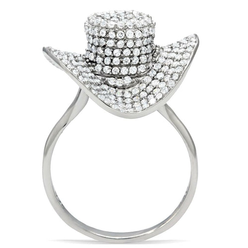 "The Celestial" Dome Cocktail Ring – Silver & Clear Cubic Zirconia