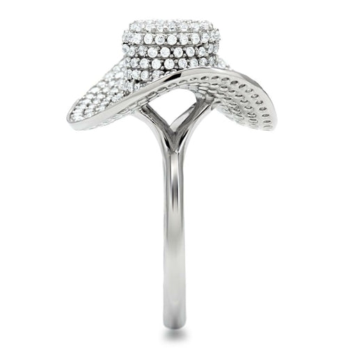 "The Celestial" Dome Cocktail Ring – Silver & Clear Cubic Zirconia